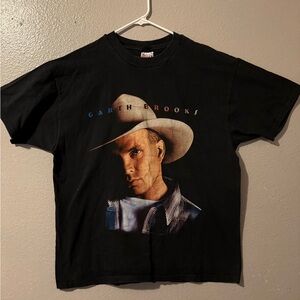 Vintage Brooks Black Graphic Tee with Cowboy Design